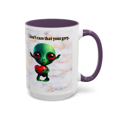 I don't care that your grey - Accent Mug (white marble)
