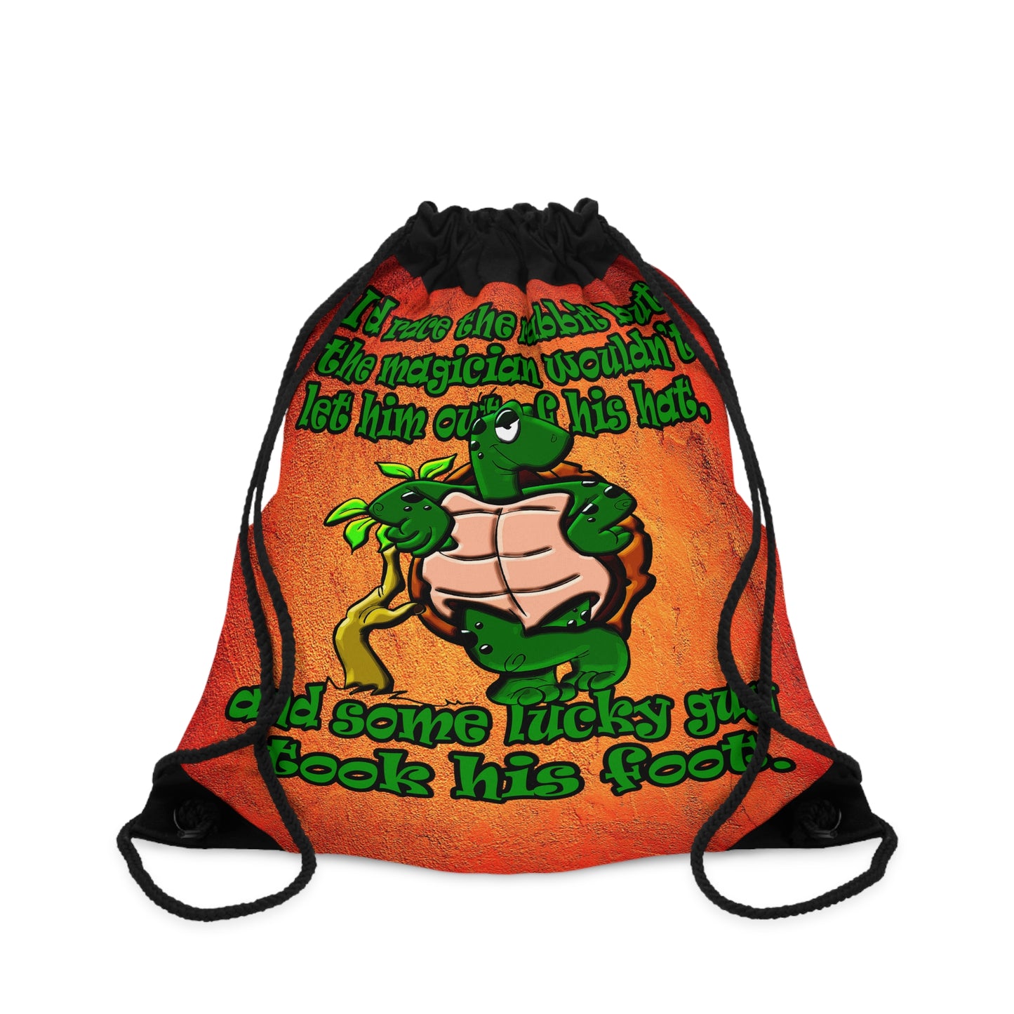 turtle race - Drawstring Bag (burnt orange)