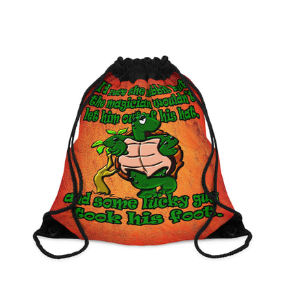 turtle race - Drawstring Bag (burnt orange)