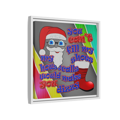 santa's shoes - framed canvas art (rainbow split)