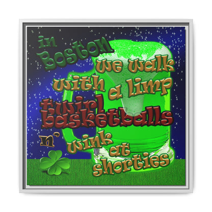 celtics logo - framed canvas art ('snoops' background)