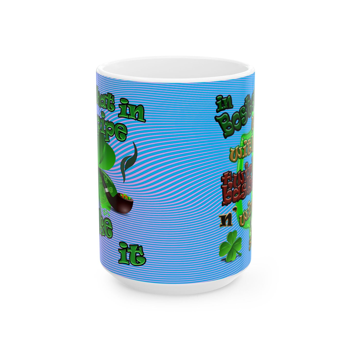celtics logo - White Mug (light blue-purple wave)