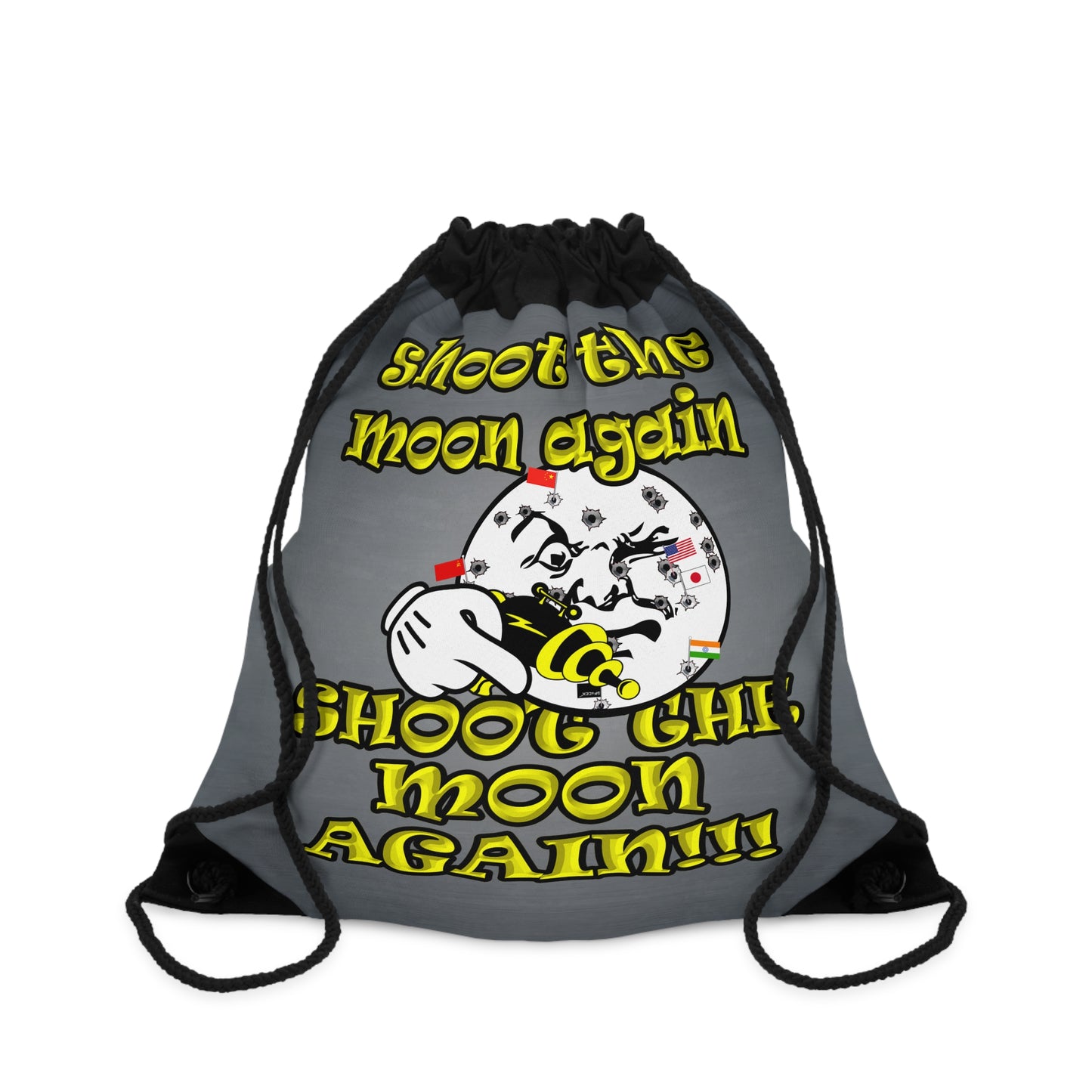 shoot the moon again - Drawstring Bag (grey-light grey)