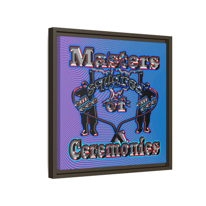 em cee squared - framed canvas art (light blue-purple wave)