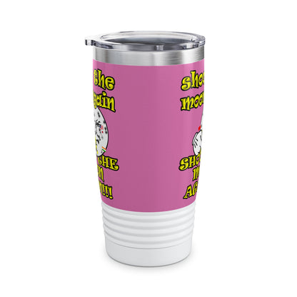 shoot the moon again - Ringneck Tumbler, 20oz (light pink)
