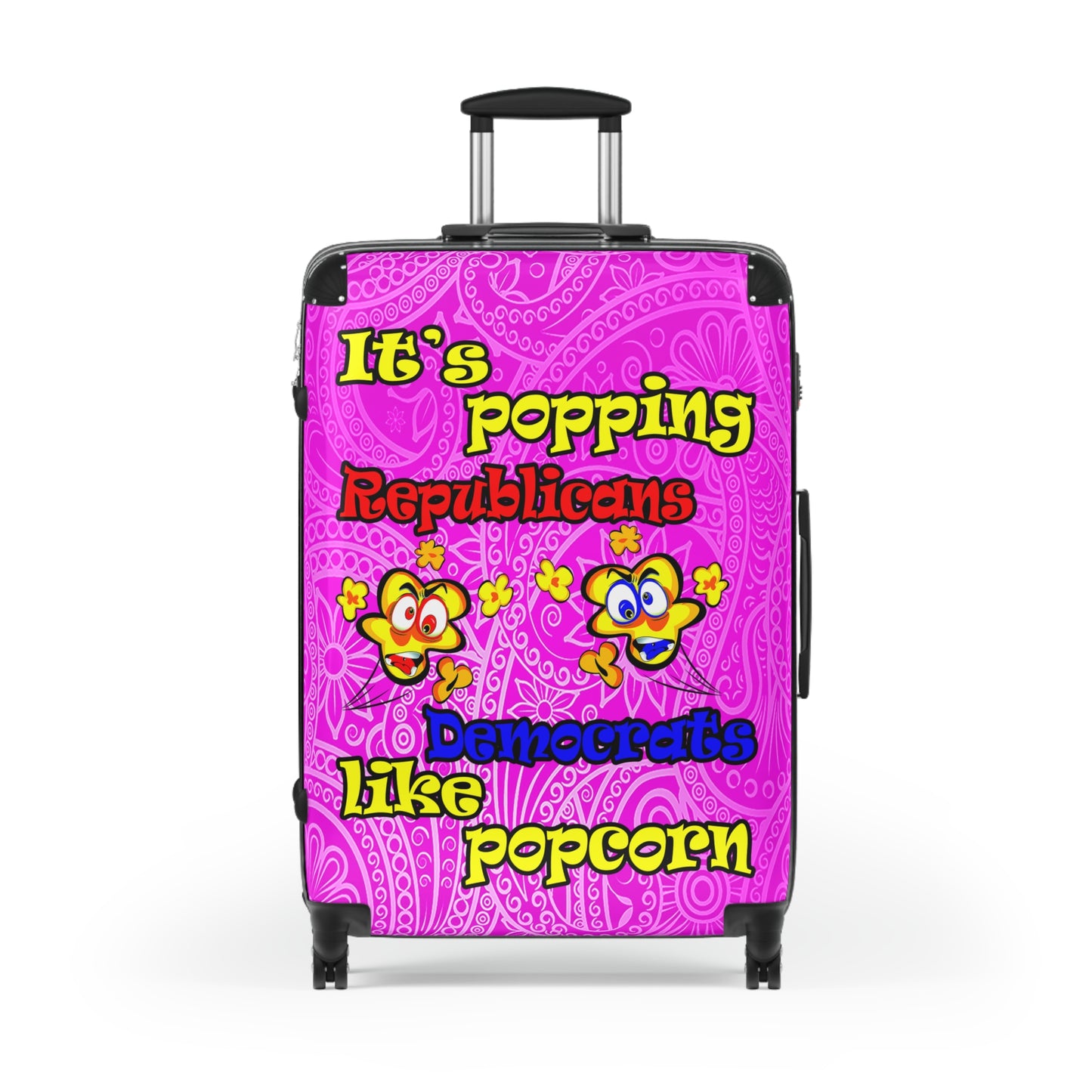 popping like popcorn - Suitcase (pink swirl)