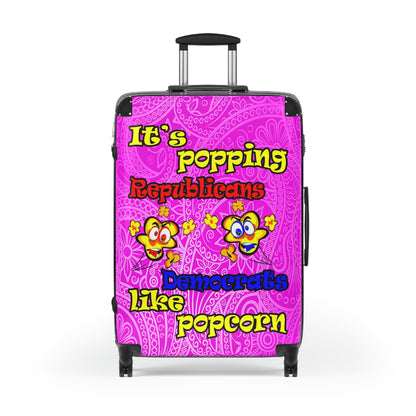 popping like popcorn - Suitcase (pink swirl)