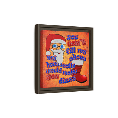 santa's shoes - framed canvas art (burnt orange)