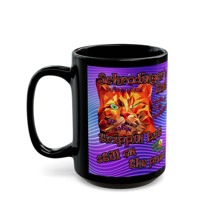 schrodinger's cat - Black Mug (purple wave)