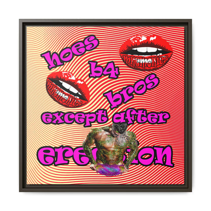 hoes b4 bros - framed canvas art (yellow-orange wave)