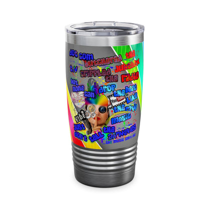 drop the beat - Ringneck Tumbler, 20oz  (rainbow split)