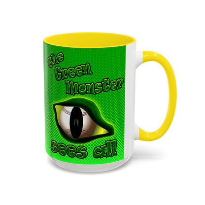 green monster - Accent Mug (logo green)