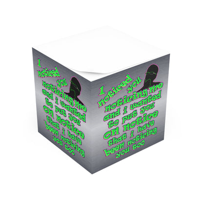 noticed you noticing - note cube (brushed nickel)