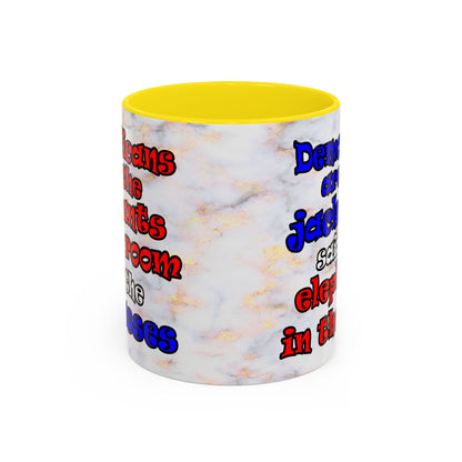 donkeys and elephants - Accent Mug (white marble)