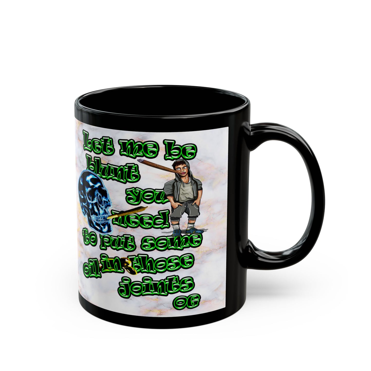 og - Black Mug (white marble)
