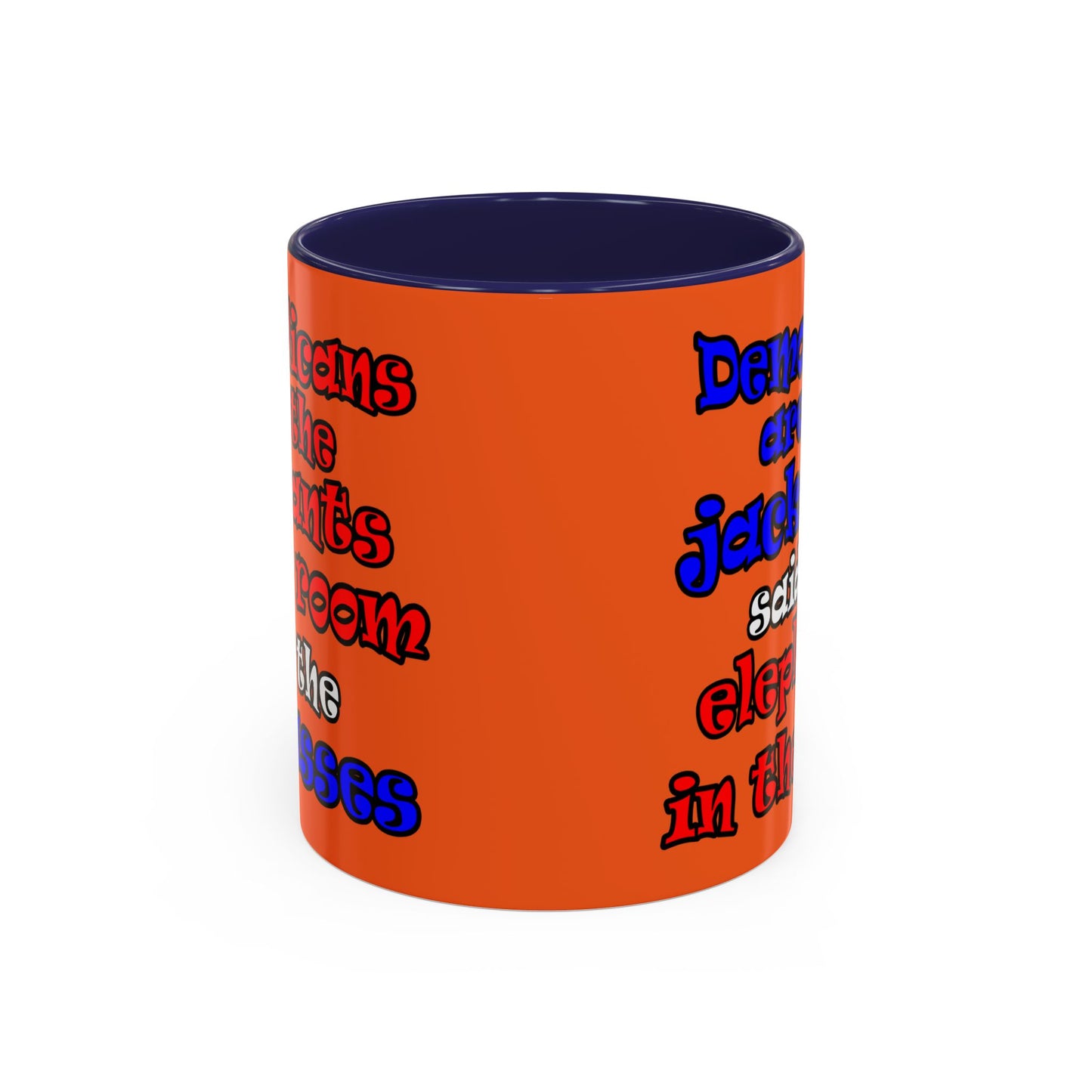 donkeys and elephants - Accent Mug (orange)