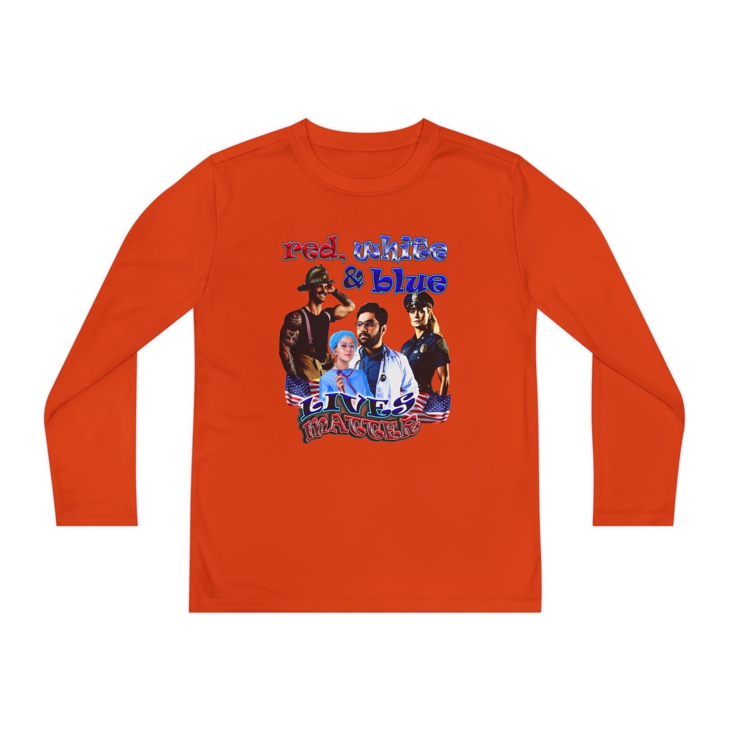 rw&b lives matter - Youth Long Sleeve Competitor Tee