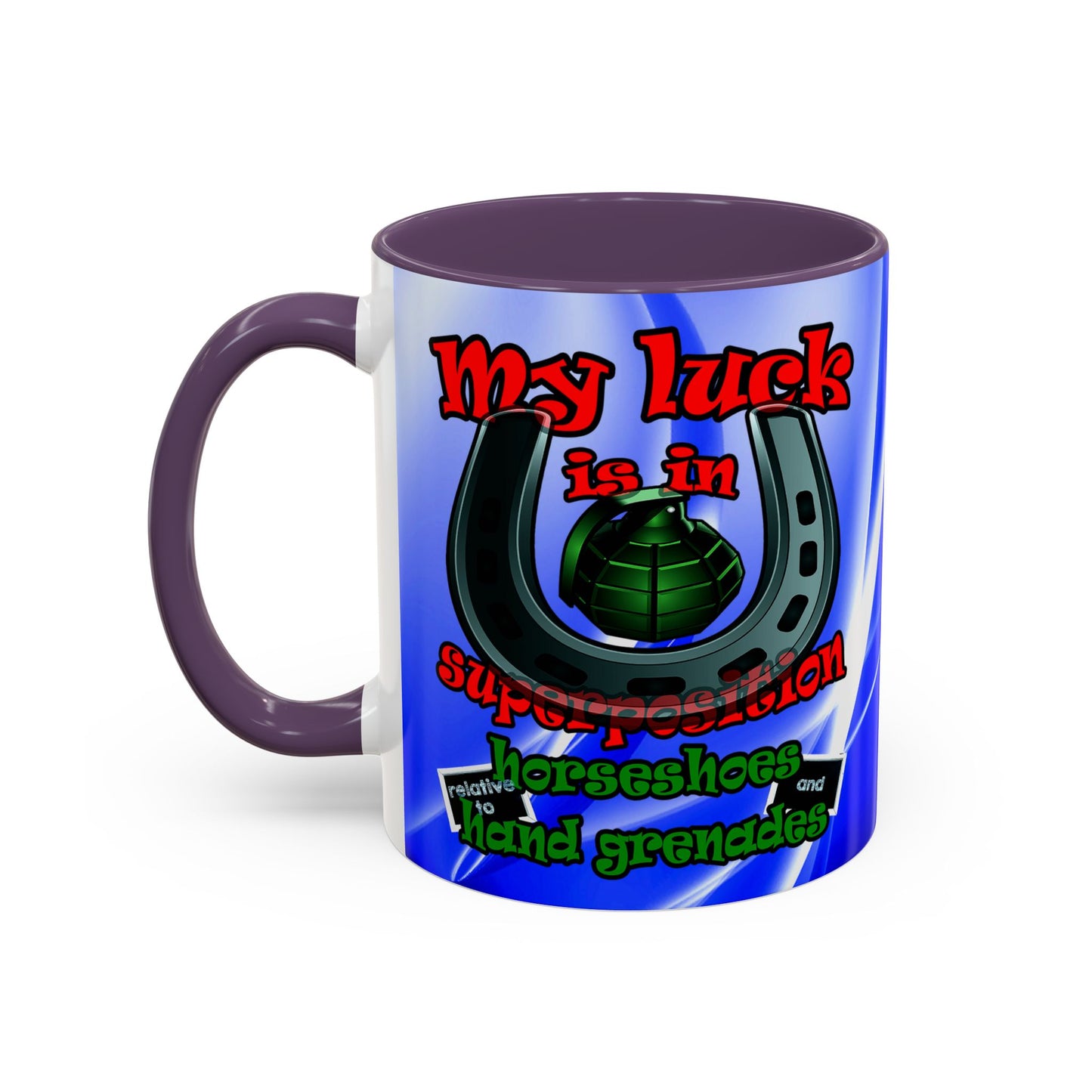 my luck - Accent Mug (blue-white wave)
