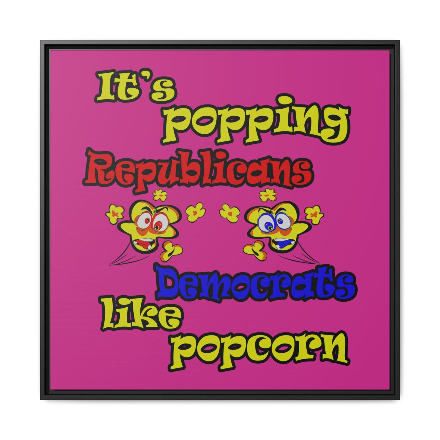popping like popcorn - framed canvas art (pink)