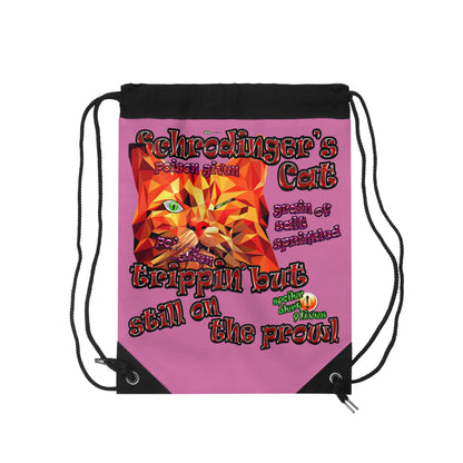 schrodinger's cat - Drawstring Bag (light pink)