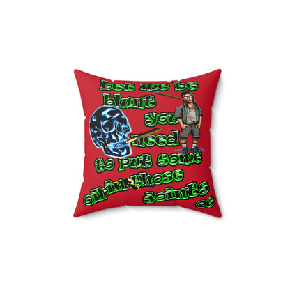 og - Faux Suede Square Pillow - (dark red)