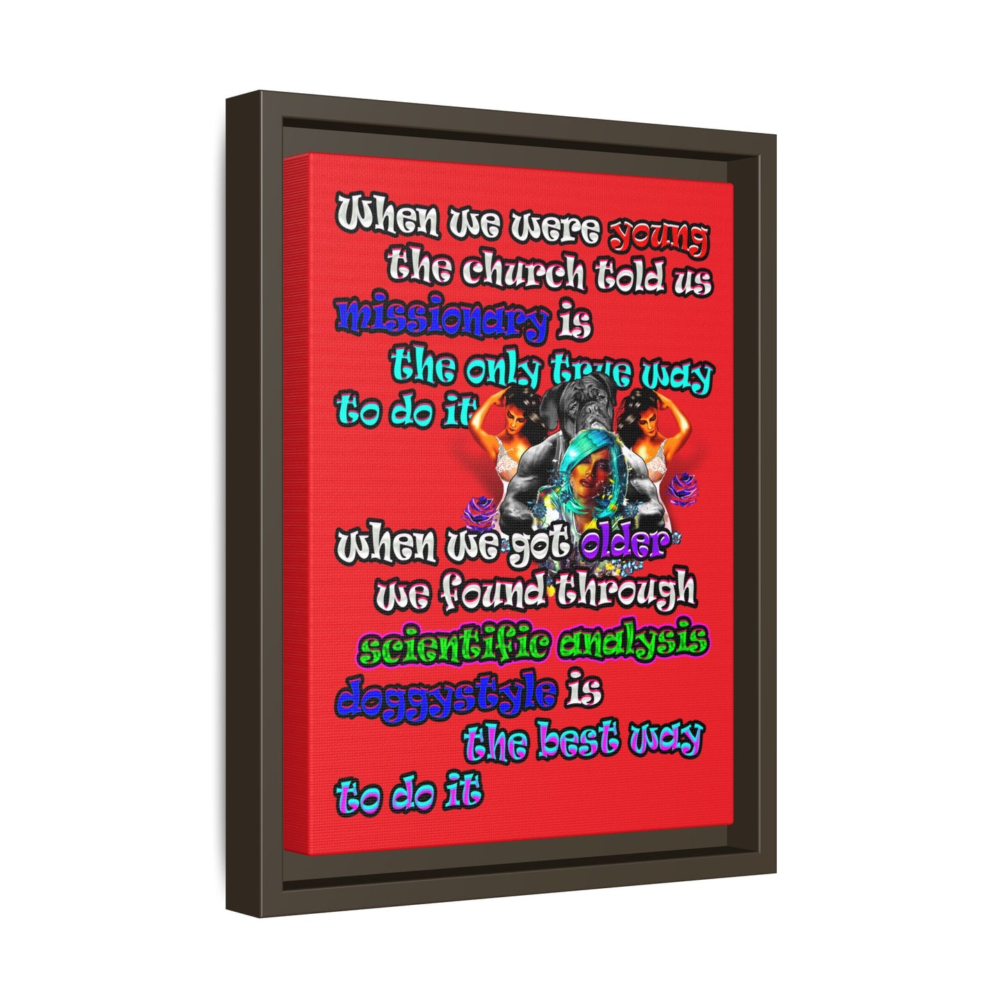 doggystyle - framed canvas art (red)