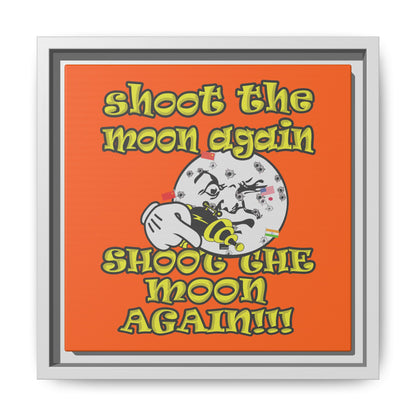 shoot the moon again - framed canvas art (orange)