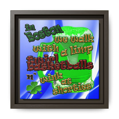 celtics logo - framed canvas art (blue-white wave)