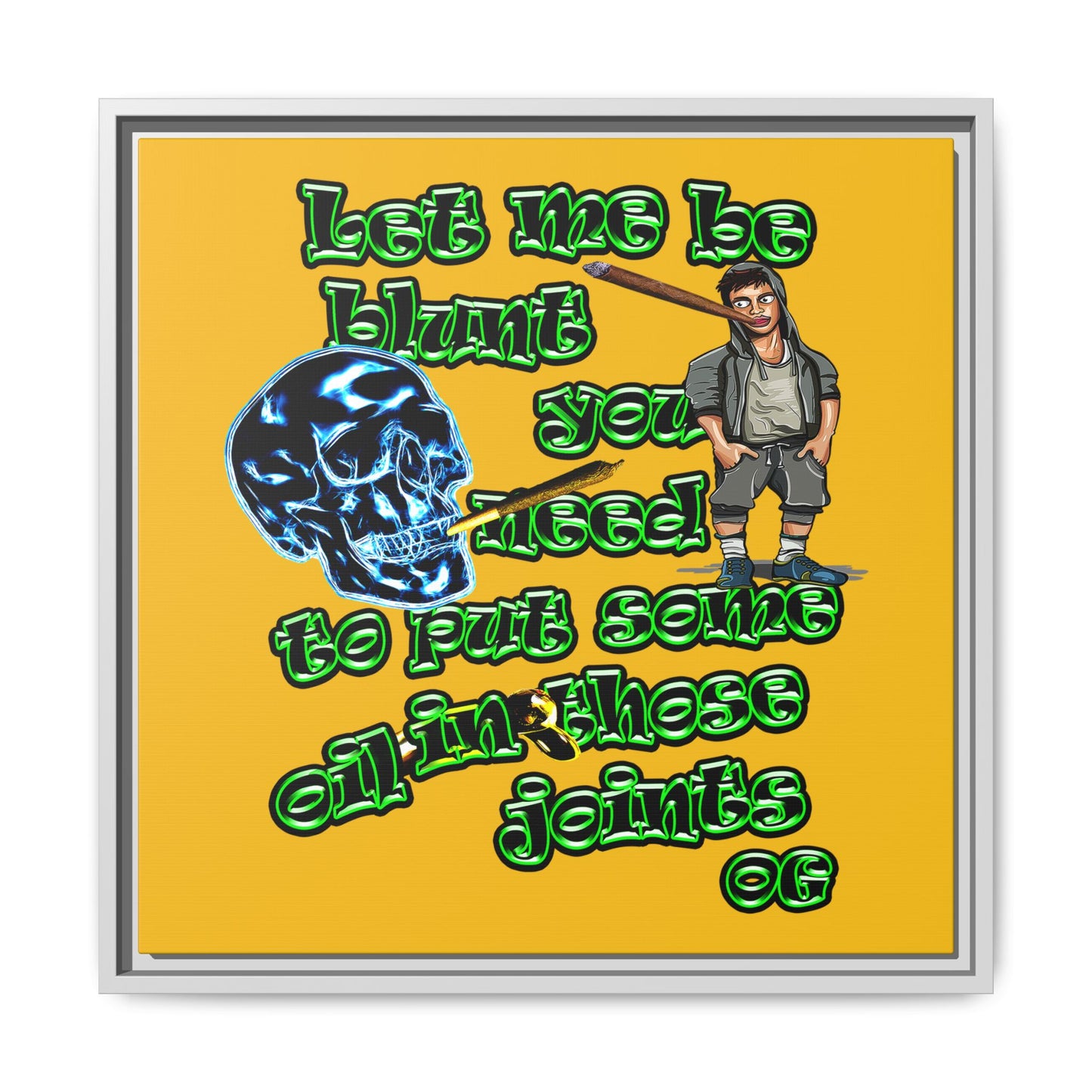og - framed canvas art (yellow)