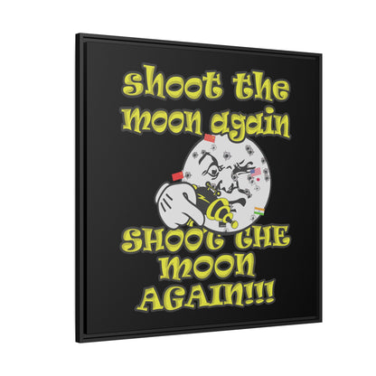 shoot the moon again - framed canvas art (black)