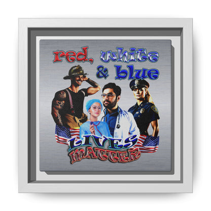 rw&b lives matter - framed canvas art (brushed nickel)