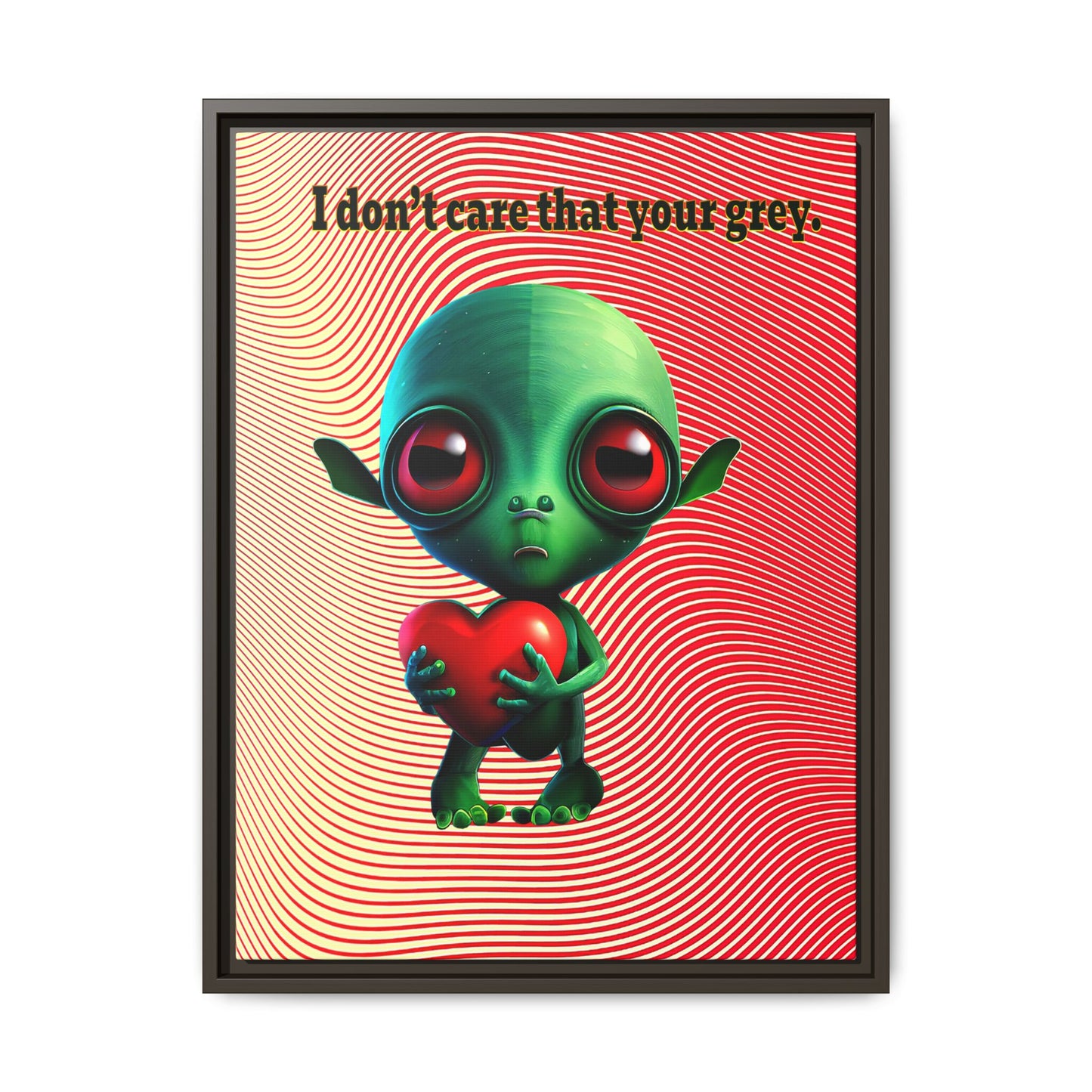I don't care that your grey - framed canvas art (yellow-orange wave)