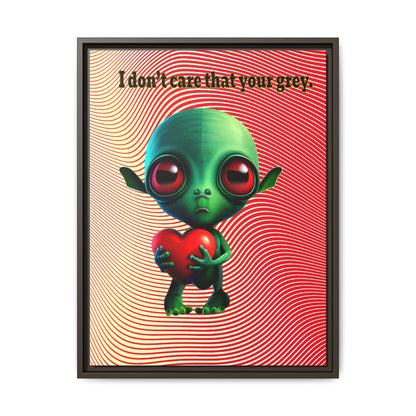 I don't care that your grey - framed canvas art (yellow-orange wave)