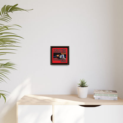 defy conquer reach - framed canvas art (red)