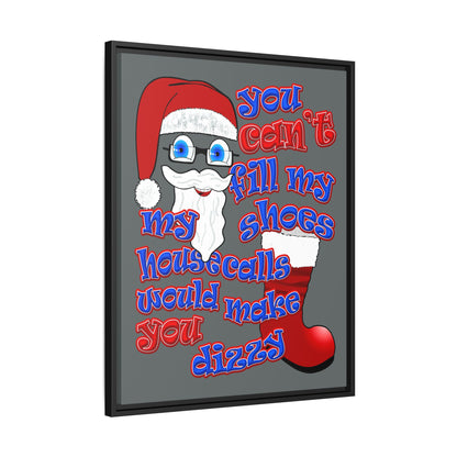santa's shoes - framed canvas art (dark grey)