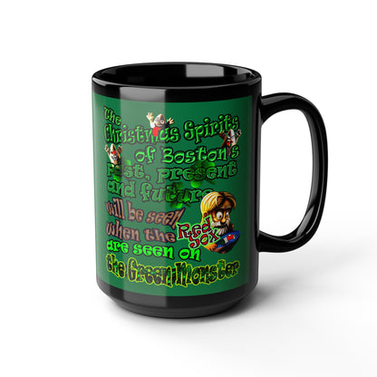 christmas spirits of boston - Black Mug (dark green)