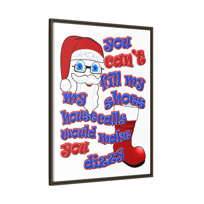 santa's shoes - framed canvas art (white)