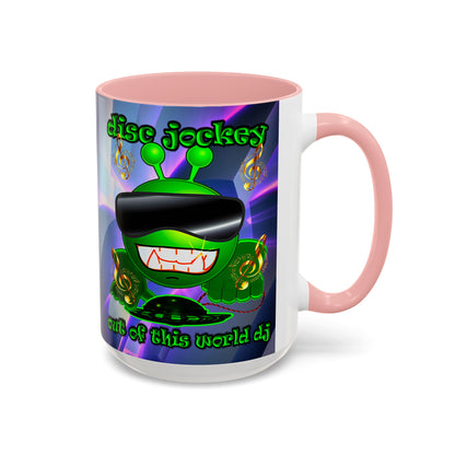 disc jockey - Accent Mug (grey-pink wave)