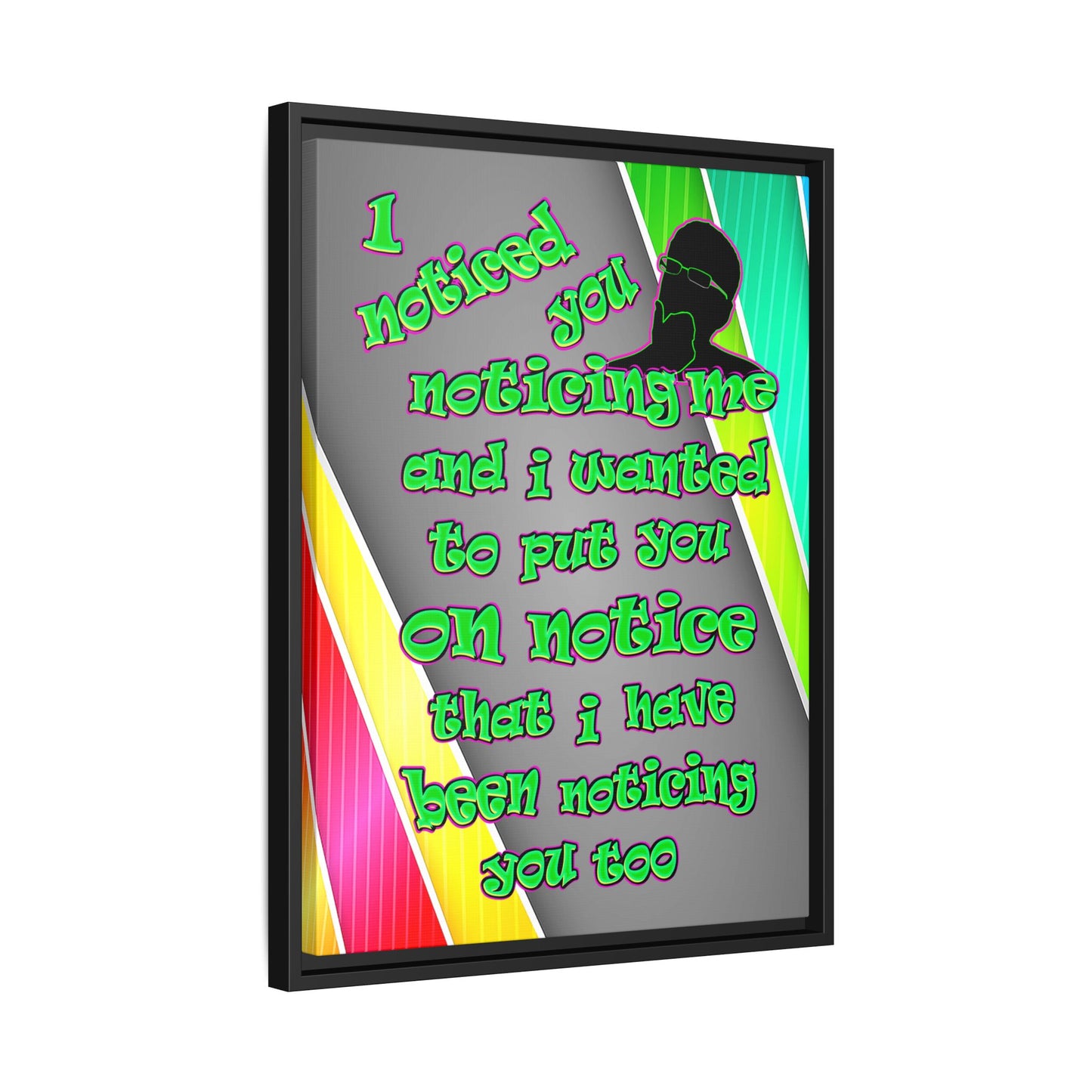 noticed you noticing - framed canvas art (rainbow split)
