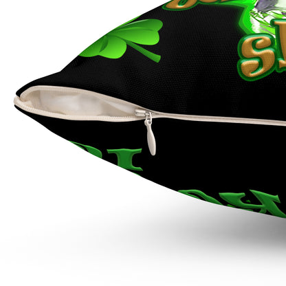 celtics logo - Spun Polyester Square Pillow - (black)