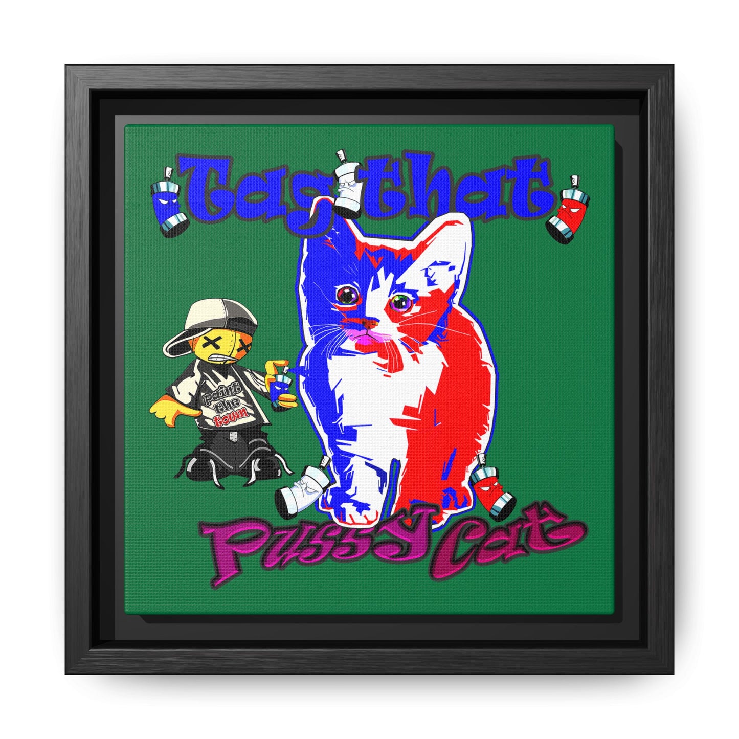 tag that - framed canvas art (dark green)