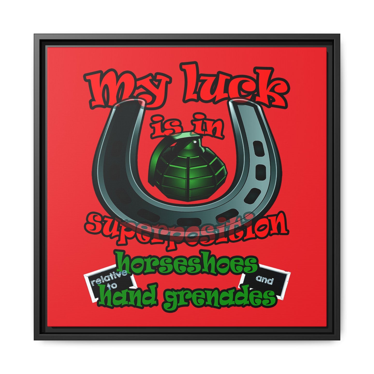 my luck - framed canvas art (red)
