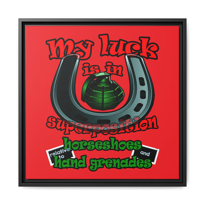 my luck - framed canvas art (red)