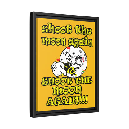 shoot the moon again - framed canvas art (yellow)