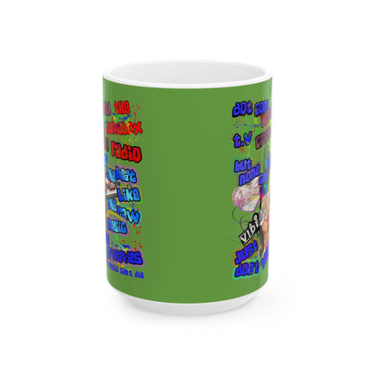 drop the beat - White Mug (green)
