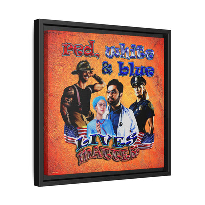 rw&b lives matter - framed canvas art (burnt orange)