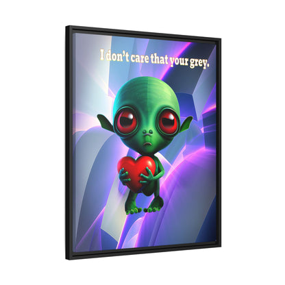 I don't care that your grey - framed canvas art (grey-pink wave)
