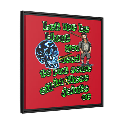 og - framed canvas art (dark red)