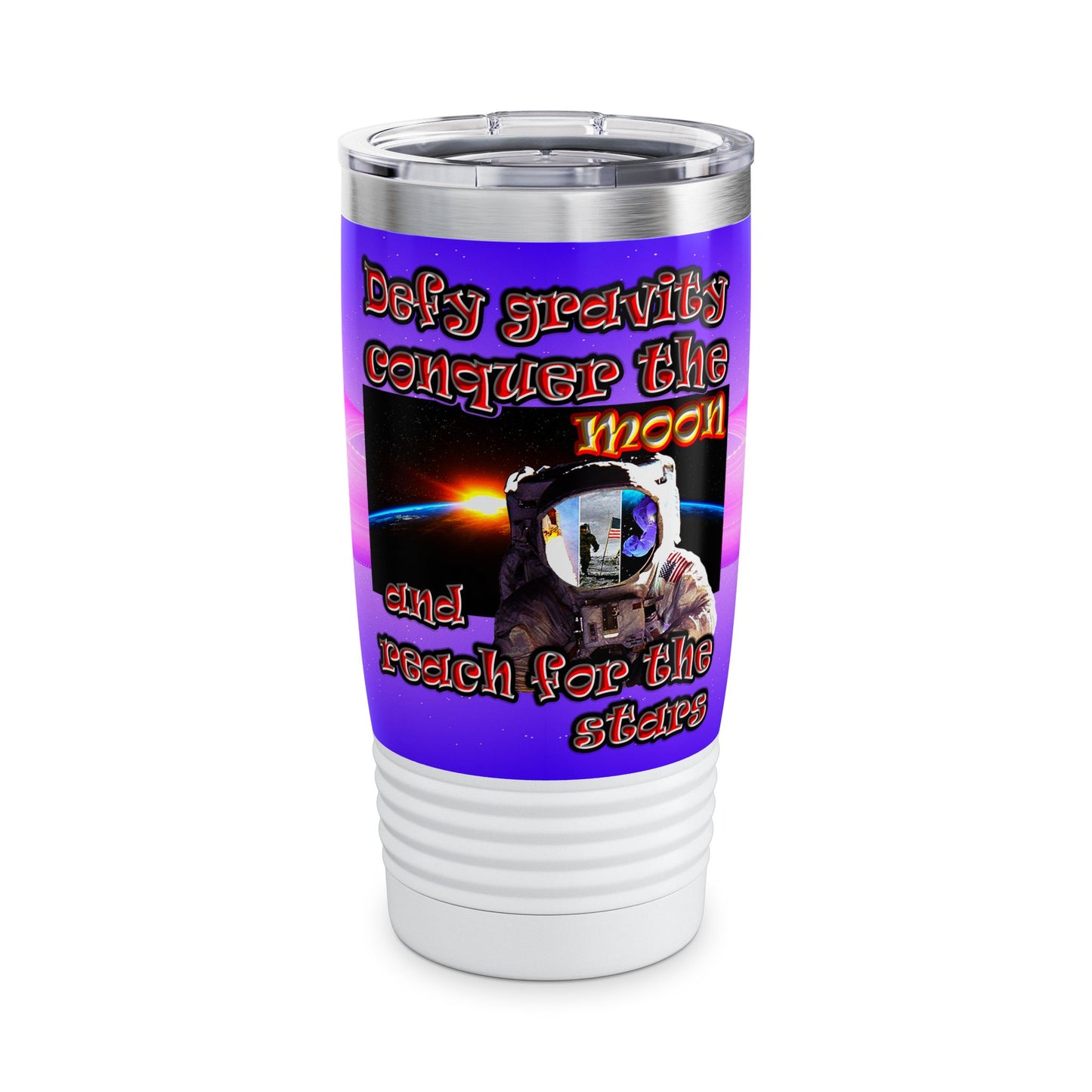 defy conquer reach - Ringneck Tumbler, 20oz (purple-pink wave)