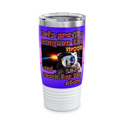 defy conquer reach - Ringneck Tumbler, 20oz (purple-pink wave)